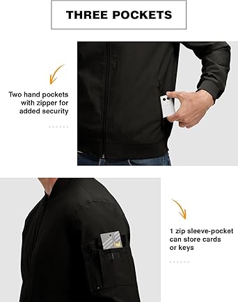 Men's Lightweight Bomber Jackets Light Track Jackets Casual Summer Windbreaker Outdoor Golf Fashion Coat for Men
